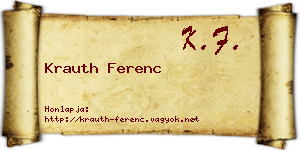 Krauth Ferenc névjegykártya
